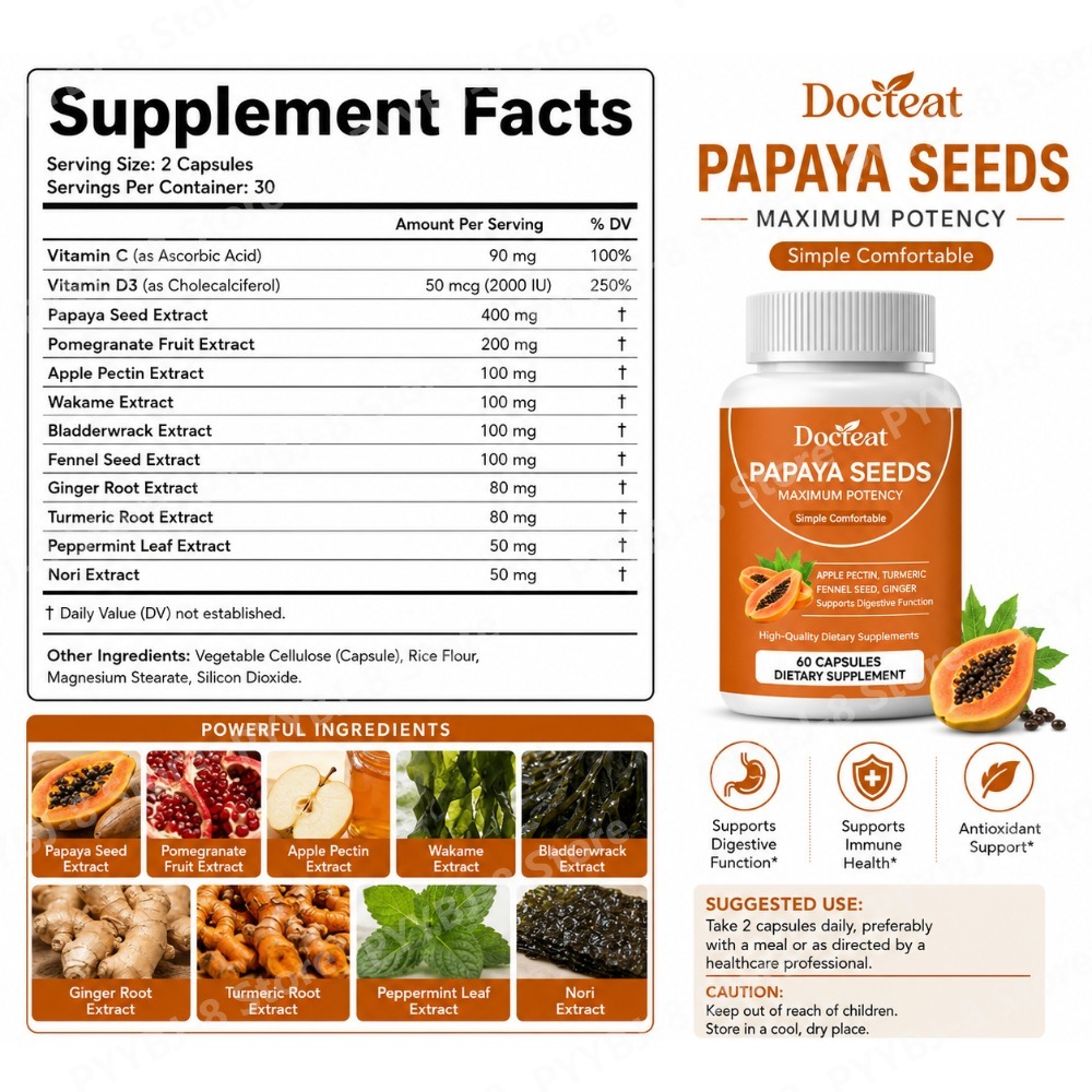 Papaya Seeds Capsule with Lico - Licorice Root Extract 评论和价格